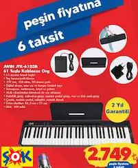 JWIN JTK-6103B 61 TUŞLU KABLOSUZ ORG